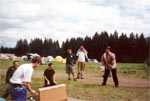 Craig at the Pancake toss with 249's Scoutmaster